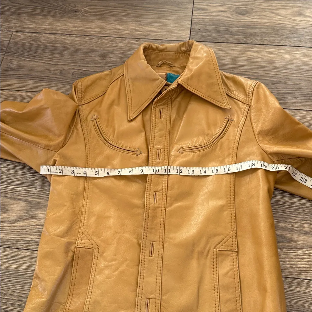 PIONEER Camel Leather western Jacket Tan Size 40 - Image 11