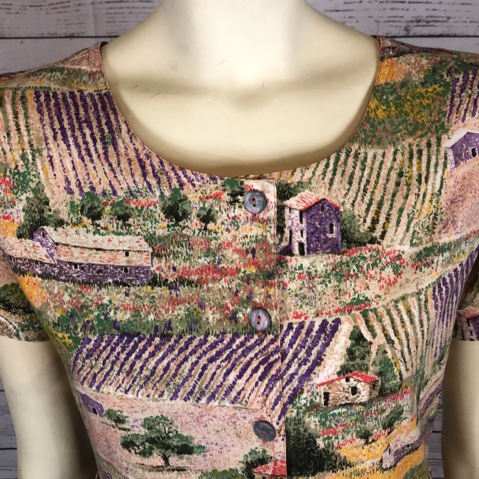 90s Designs by Margaret for O’Shea’s market Ireland, Countryside print dress 6 - Image 7