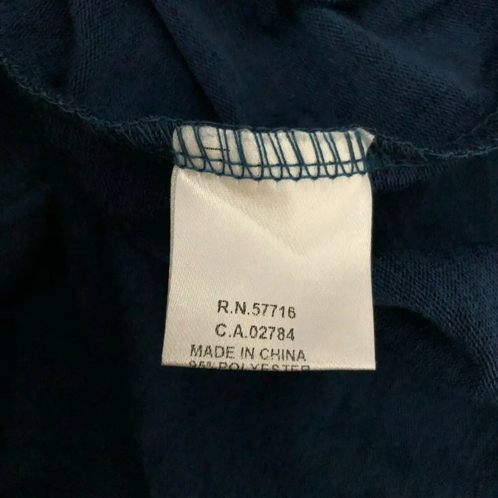 Papillon Shift Dress 3/4 Sleeve Pockets Scoop Neck Scarf Blue Size M - Image 4