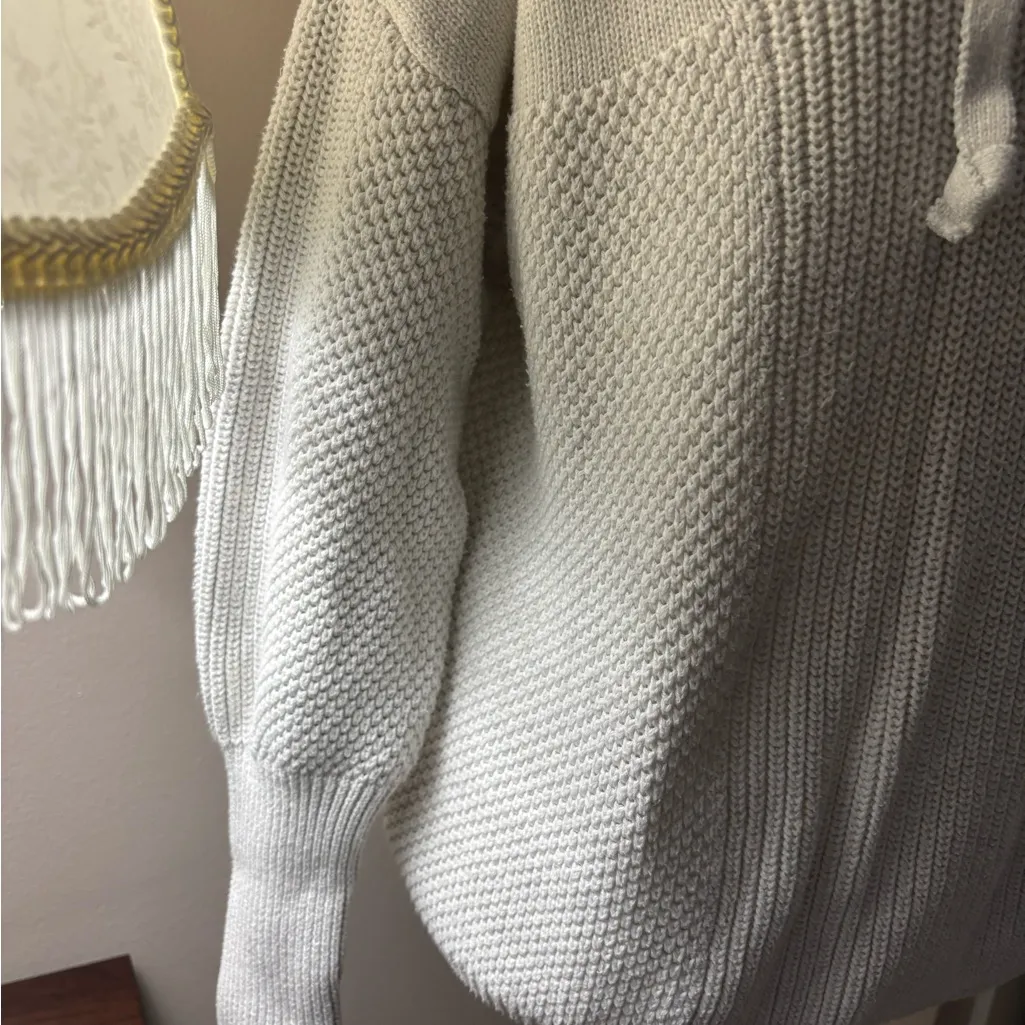 Cynthia Rowley Women’s Active Off-white Knit Hoodie Sweater Size L - Image 5