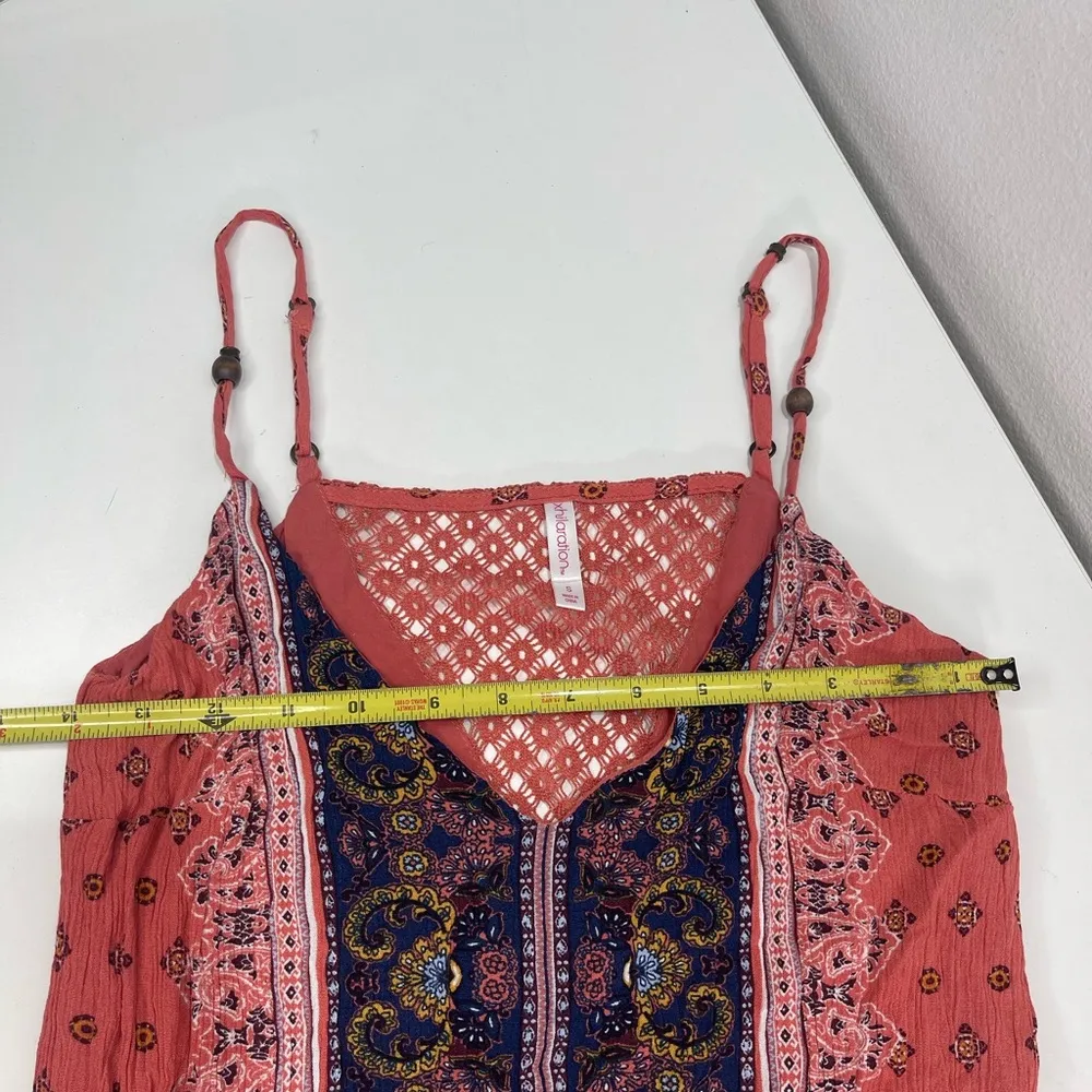 Xhilaration Dress Womens S Paisley  Y2K  Boho Babydoll Festival Beaded Straps - Image 3