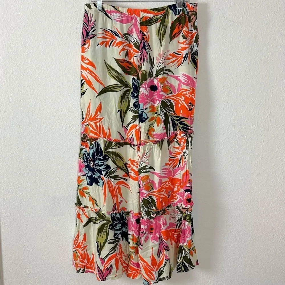 Coco Bianco Tiered Wide Leg Pants Tropical Hawaiian Pants Large Beach Coastal - Image 10