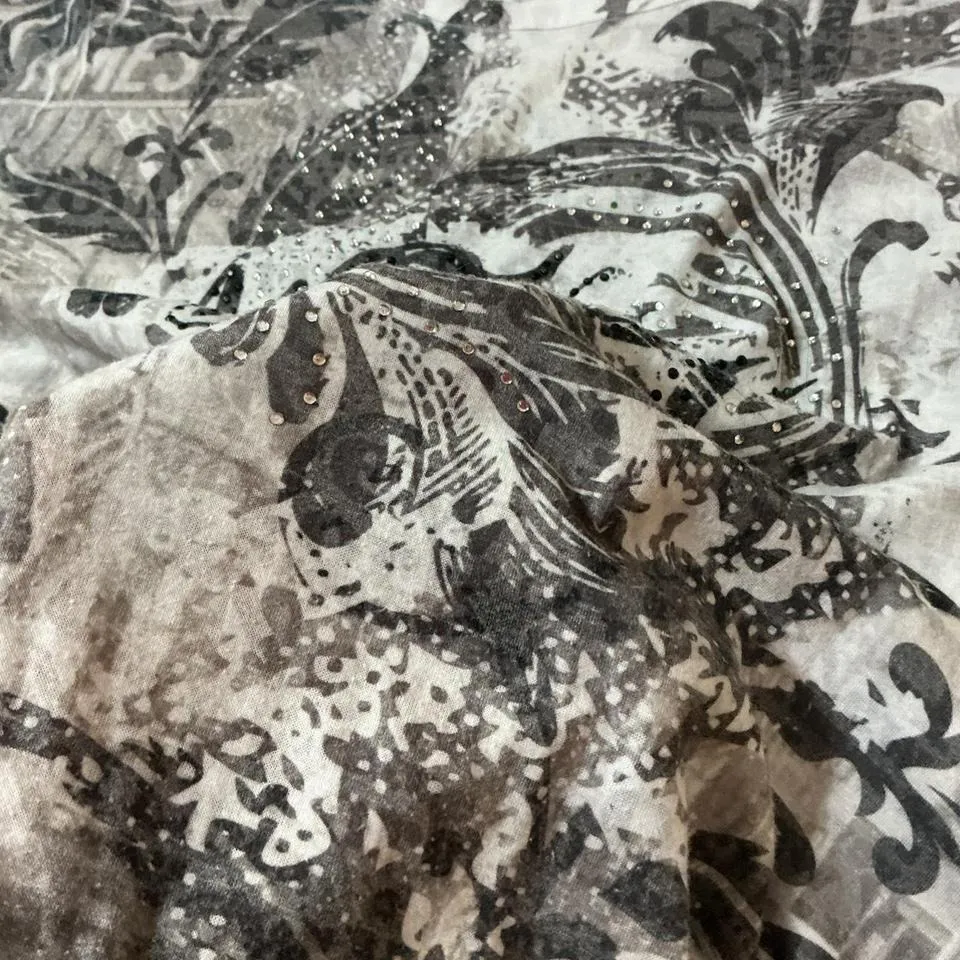 Y2K Jay Joshua New York Graphic Print T Shirt White Black Rhinestone Embellished Size L - Image 7