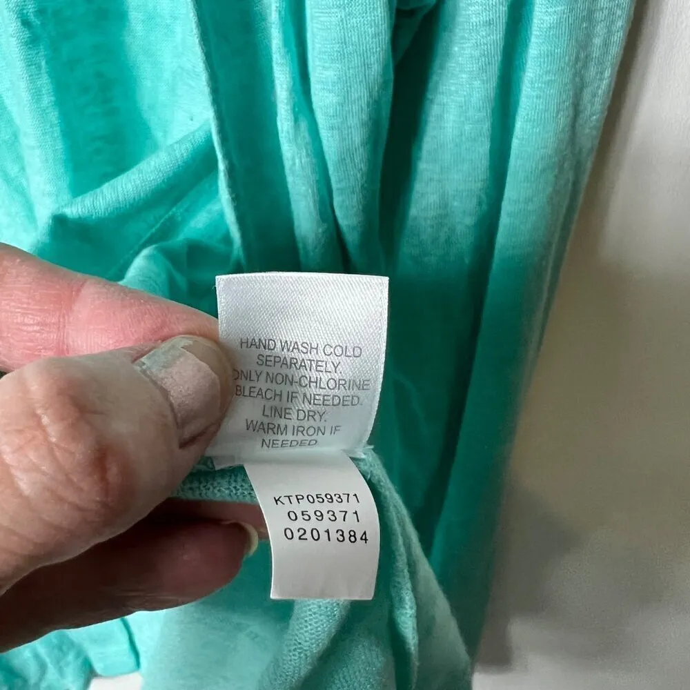 J. Jill love linen 100% linen open turquoise sweater women’s large Blue - Image 6