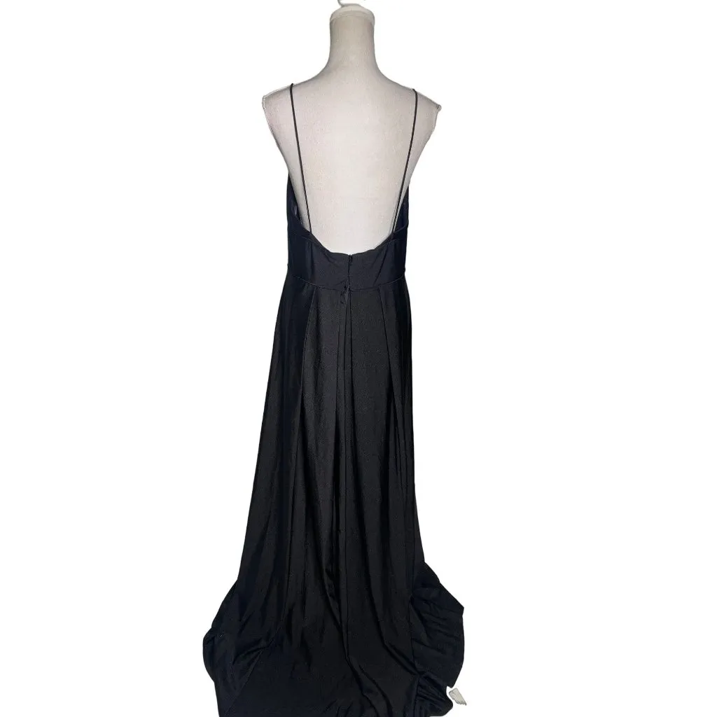 IEENA Mac Duggal 26165I Deep V Neck High Slit Sleeveless Gown Black Womens Size - Image 6