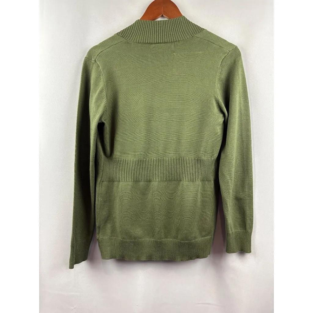 Faded Glory Womens Open-Front Green Cardigan Sweater S Rayon/Polyester - Image 3
