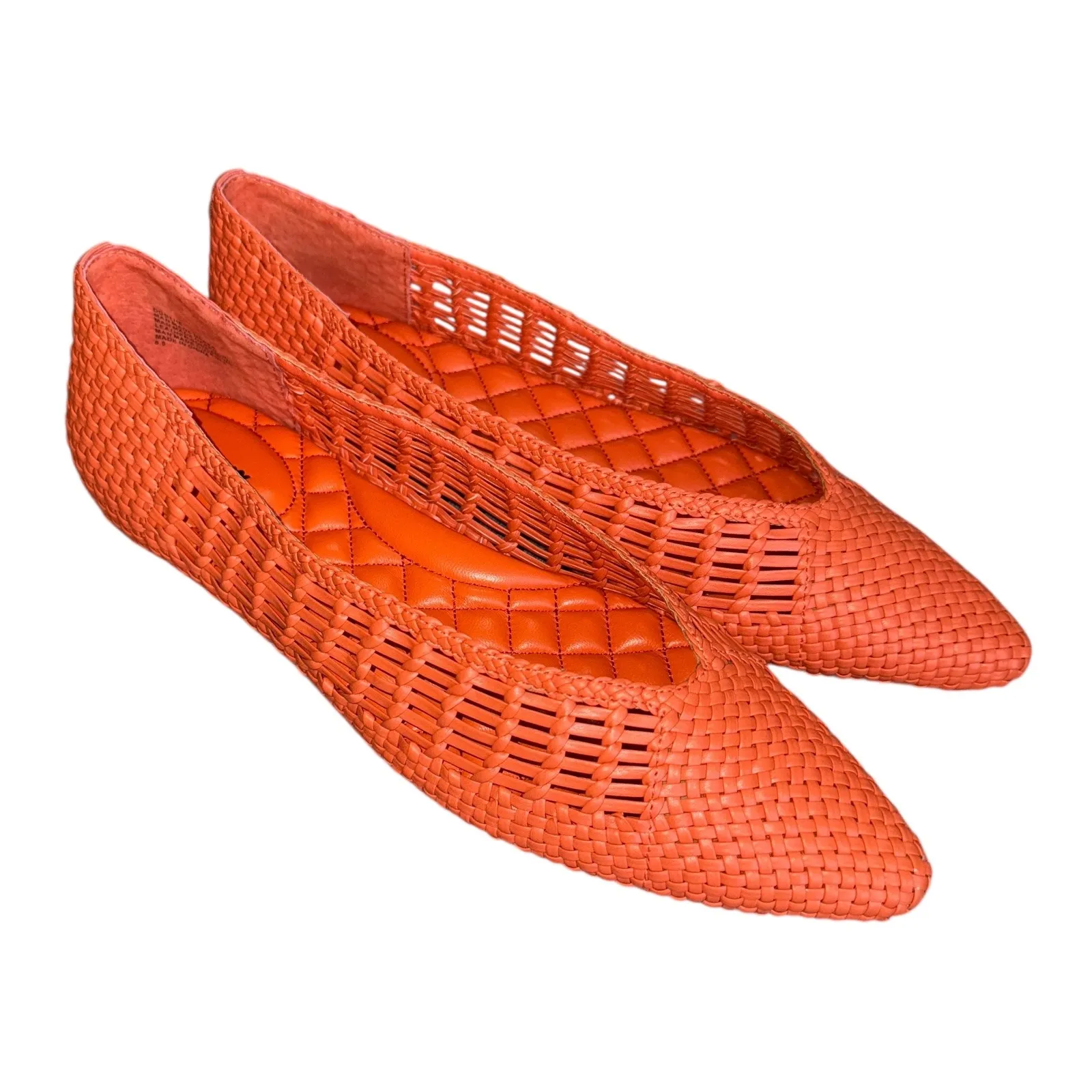 Birdies The Goldfinch Flats Tiger Lily Woven Pointed‎ Toe Woven Orange Size 8.5 - Image 12