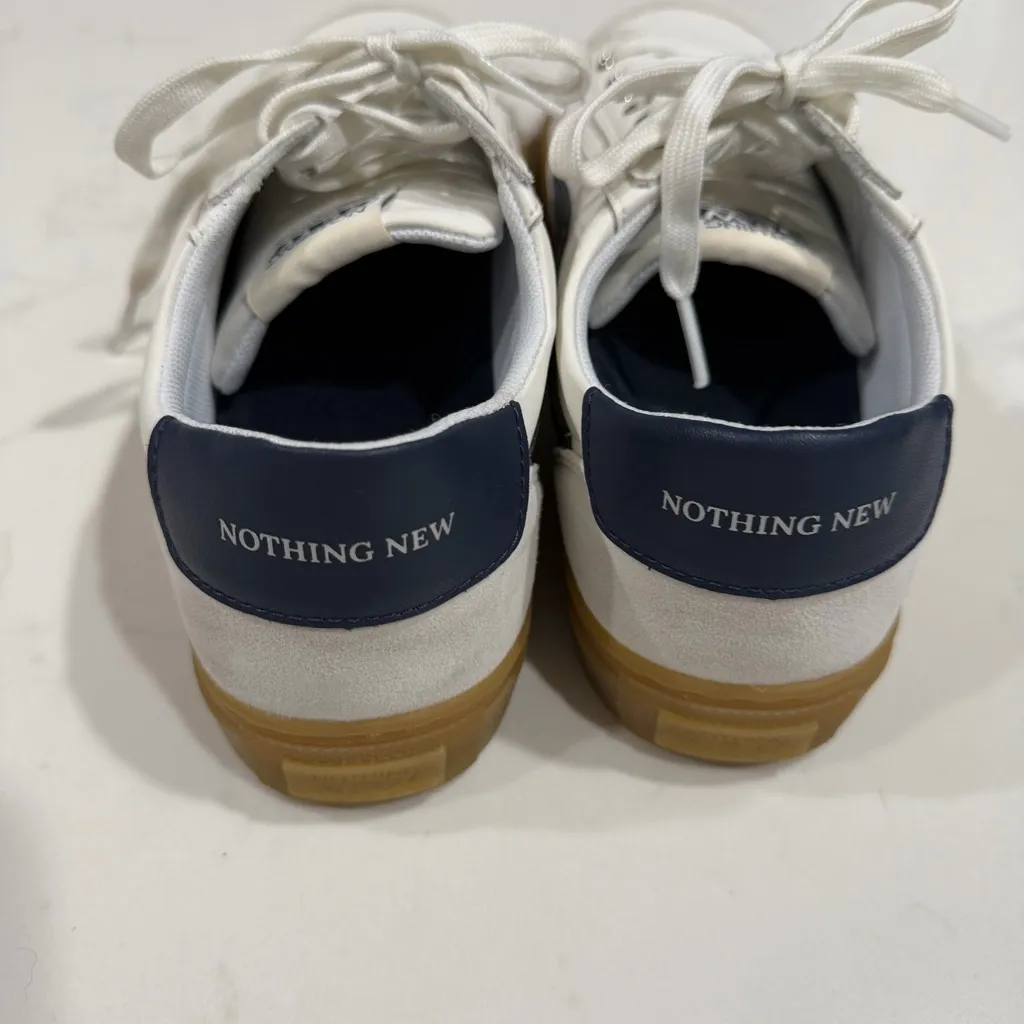 Nothing New Women’s Saga One Navy and White Sneakers with Tan Sole Size 9 - Image 6