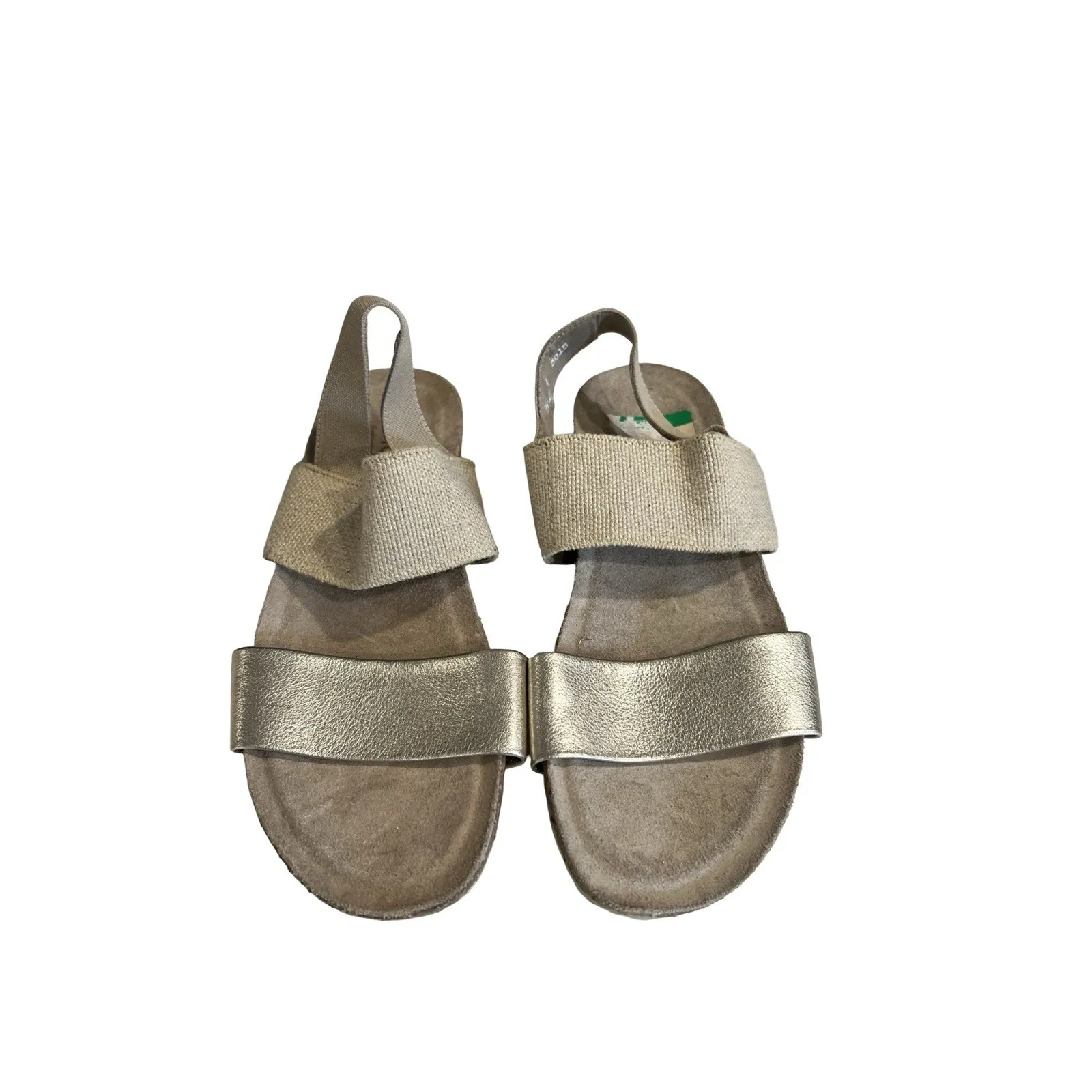 Munro Pisces Sandals Women's 5.5 Pewter Beige Leather Cork Strappy Comfort - Image 4