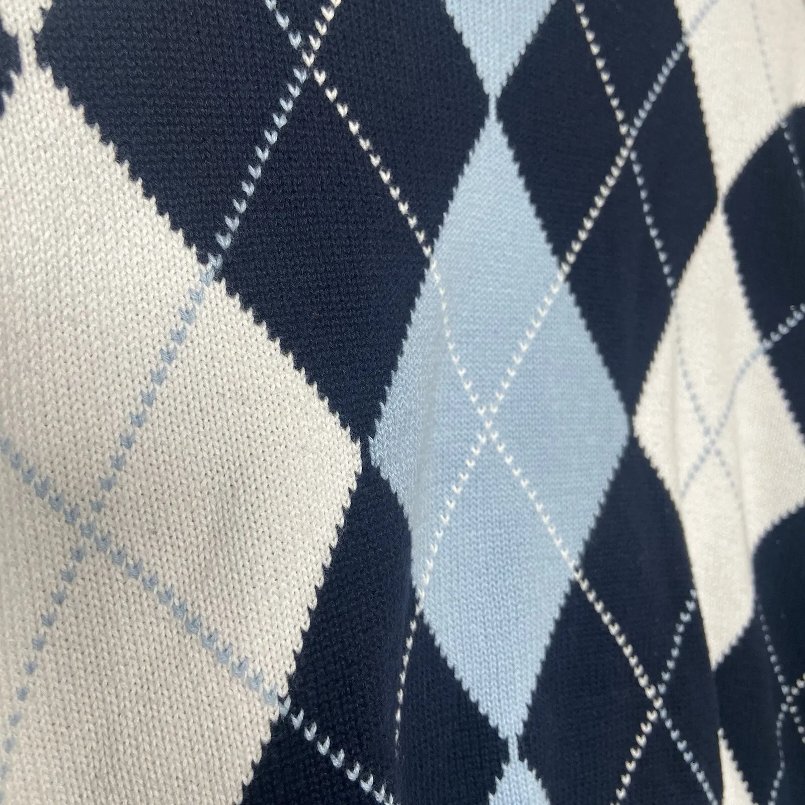 Brandy Melville Blue White Argyle Bernadette Sweater Preppy Y2K Academia 90s Size undefined - Image 5