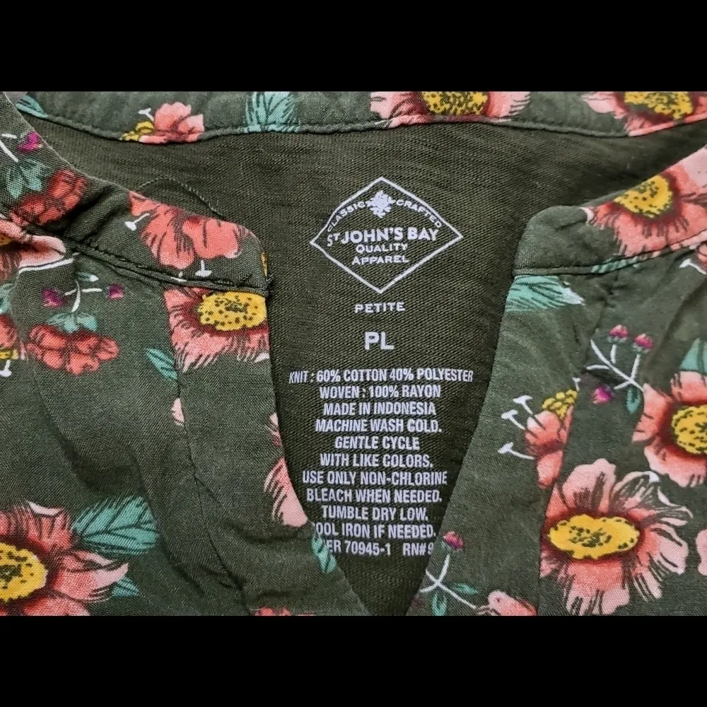 St. John's Bay Long Sleeve Floral Top - Image 2