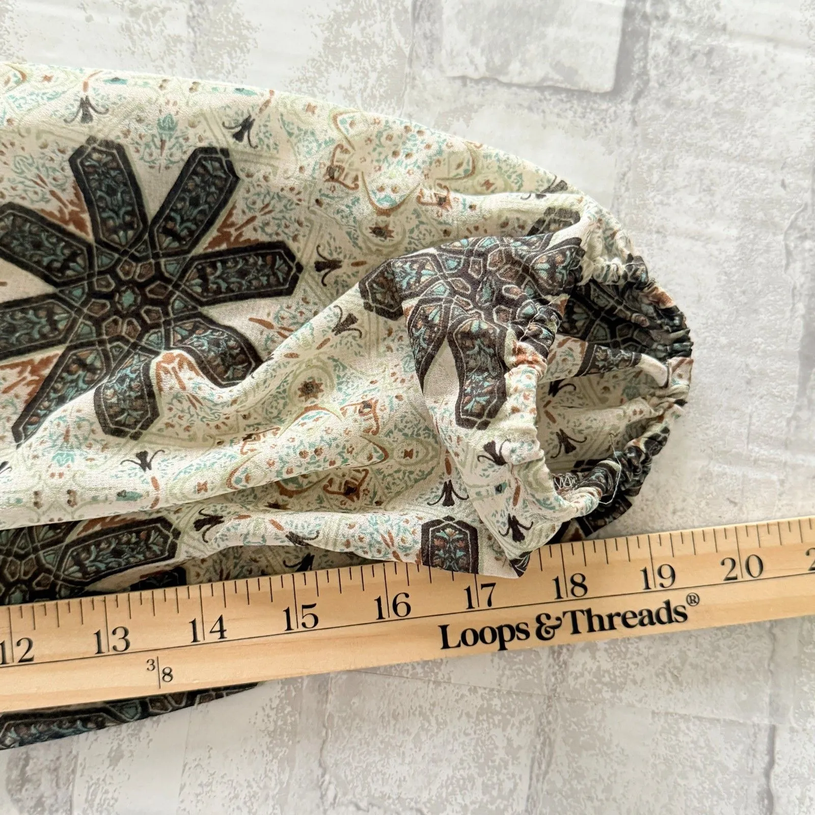 Free People Brown Cream Boho Sheer Shift Dress Chiffon Peasant Sleeves Sz  S - Image 7