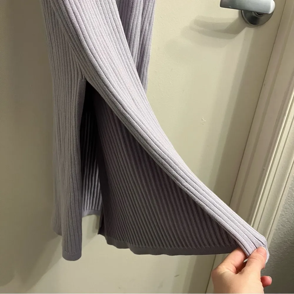 Good American Belted Body Dress Ribbed Lilac Mist Style GDS0008 Size XL - Image 6