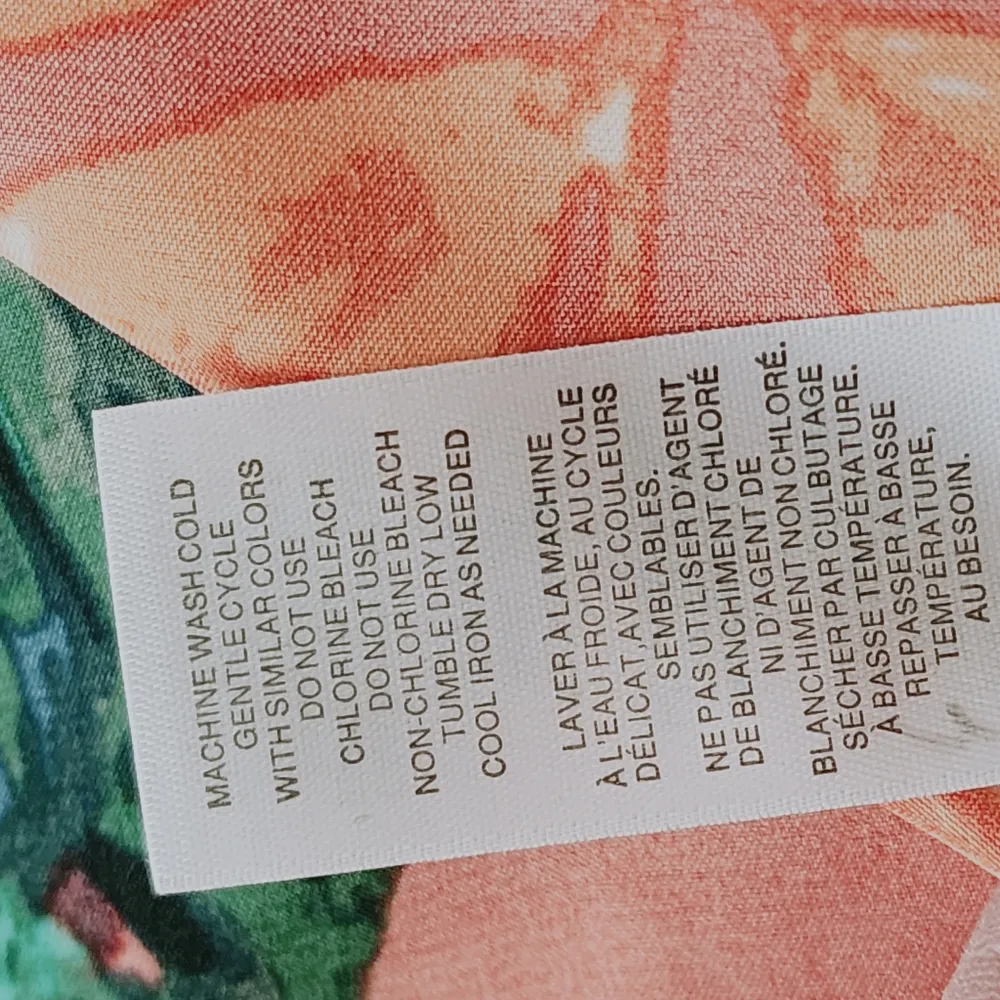 Signature Collection Coral Tropical Satin Belted Shirt Dress Size Medium - Image 7