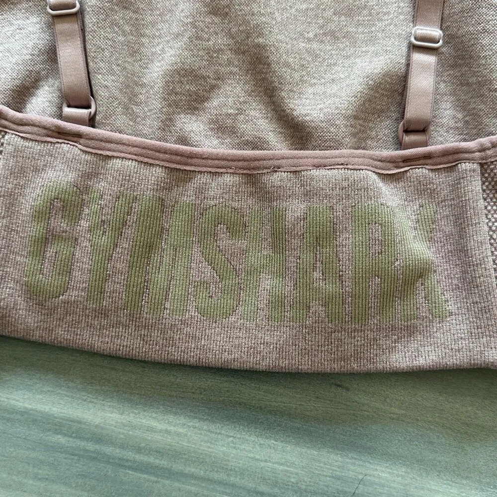 Gymshark Women's Flex Strappy Sports Bra Light Pink Marl Size Medium - Image 3