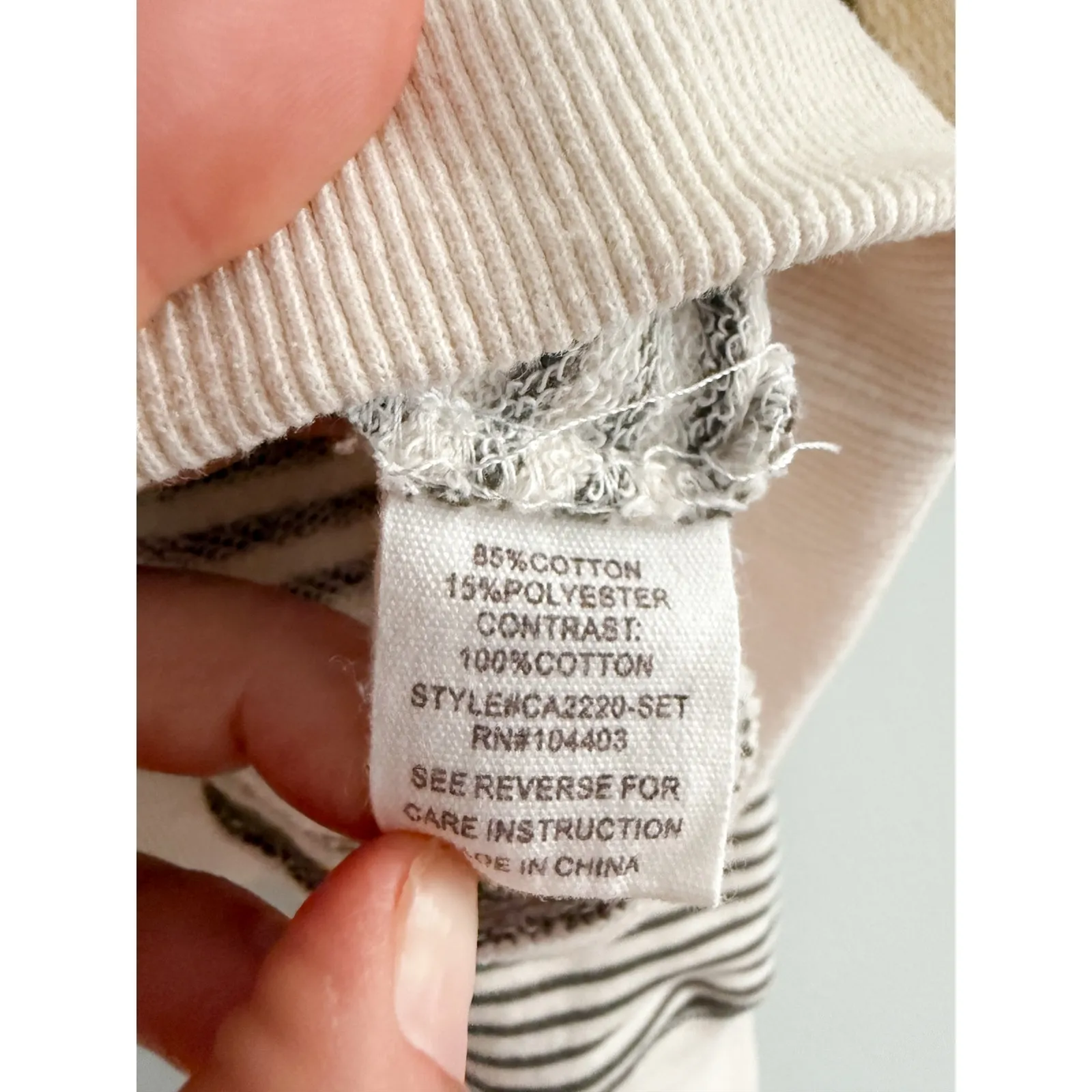 By the River | Striped Contrast Puff Sleeve Sweatshirt | Sz S - Image 7