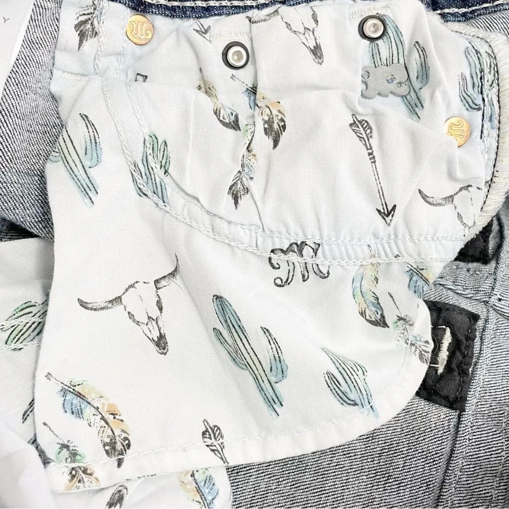 Miss Me Y2K Hailey Skinny Boho Embroidered Rhinestone Dark Wash Jeans Size 25 - Image 14