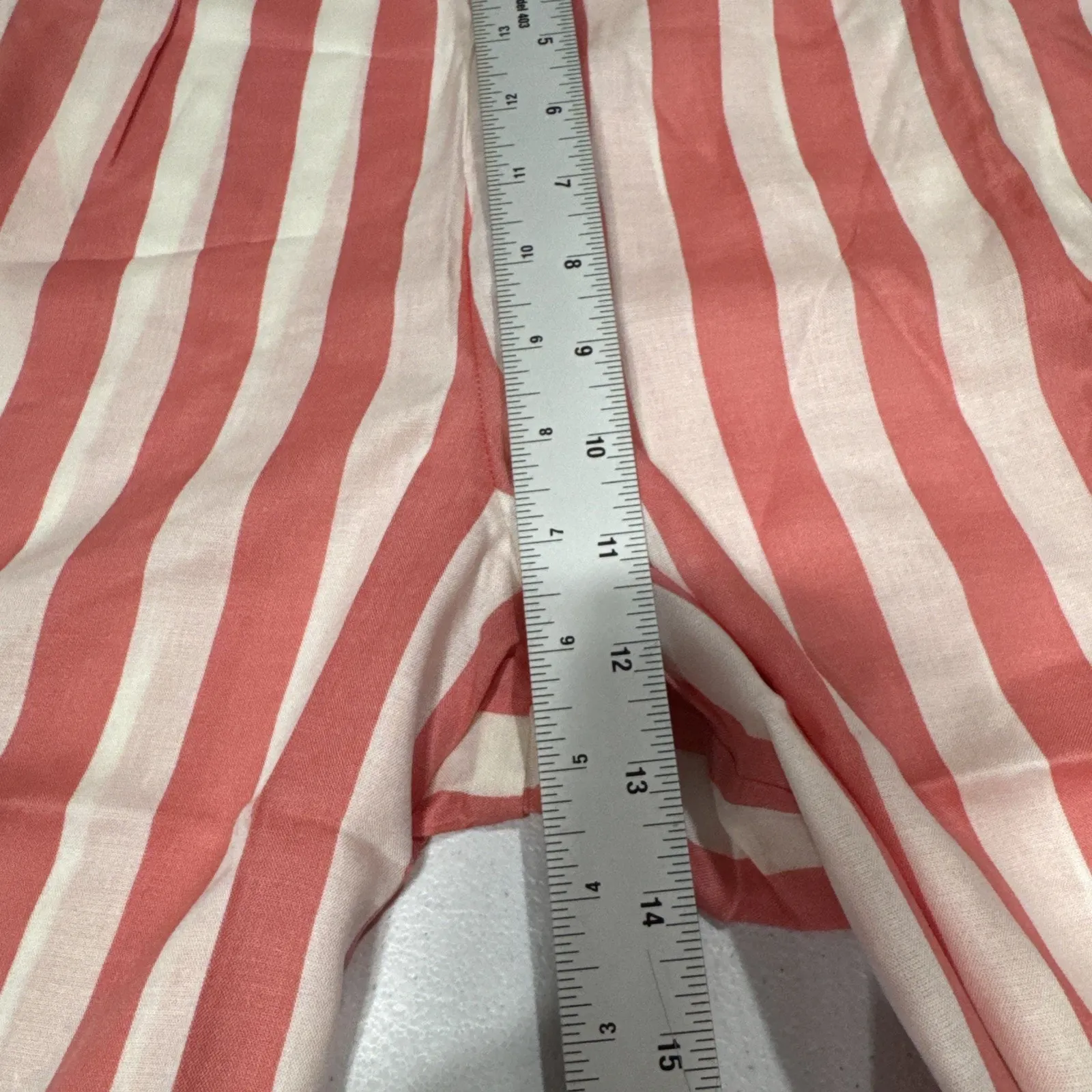 Candace Cameron Bure Women's Pants PM Petite Pink White Stripes Printed Wide - Image 9