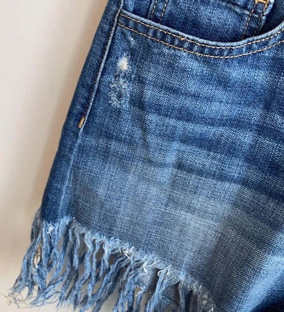 Vervet Flying Monkey Fringed Distressed Jean Shorts - Image 75