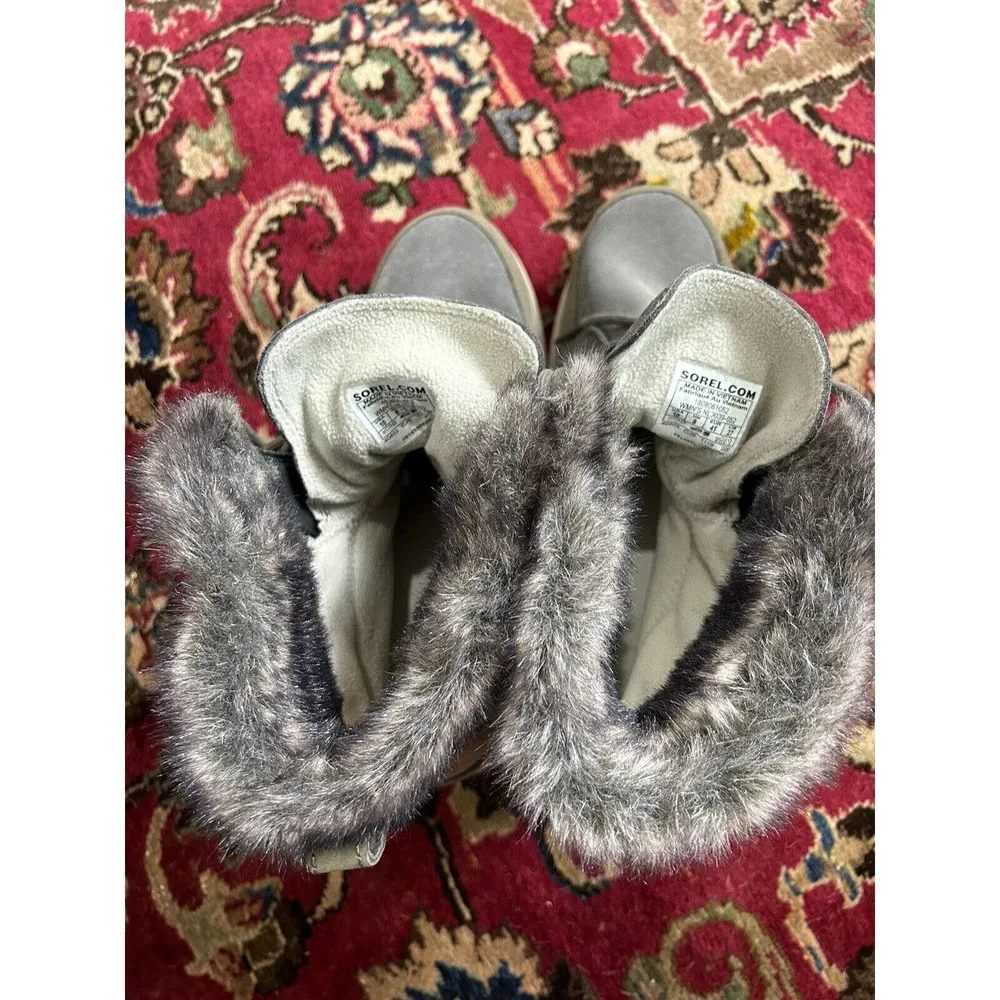 Sorel Explorer Gray Waterproof Leather Joan Boots Size 10 - Image 7