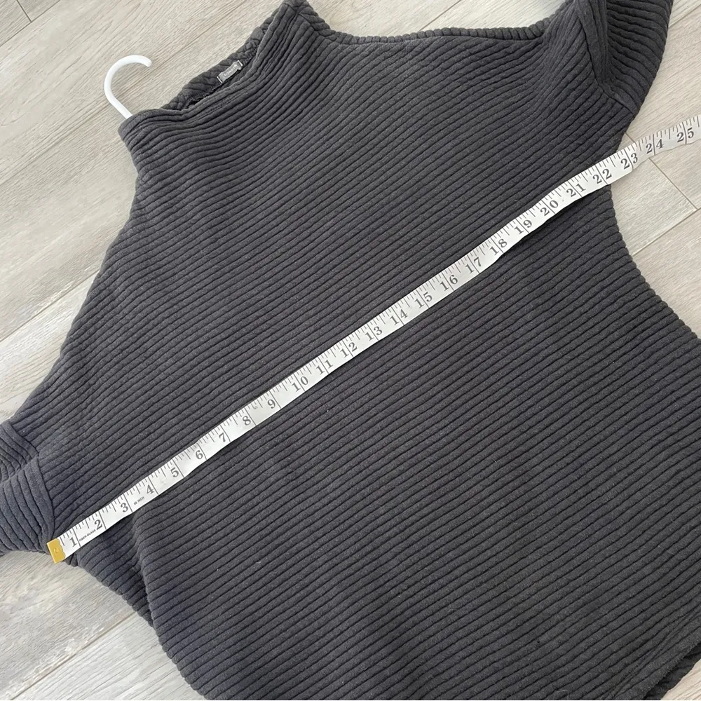 Monrow Mockneck Sweater asymmetric ribbed womens Dark Brown (xsmall) minimalist Size XS - Image 3