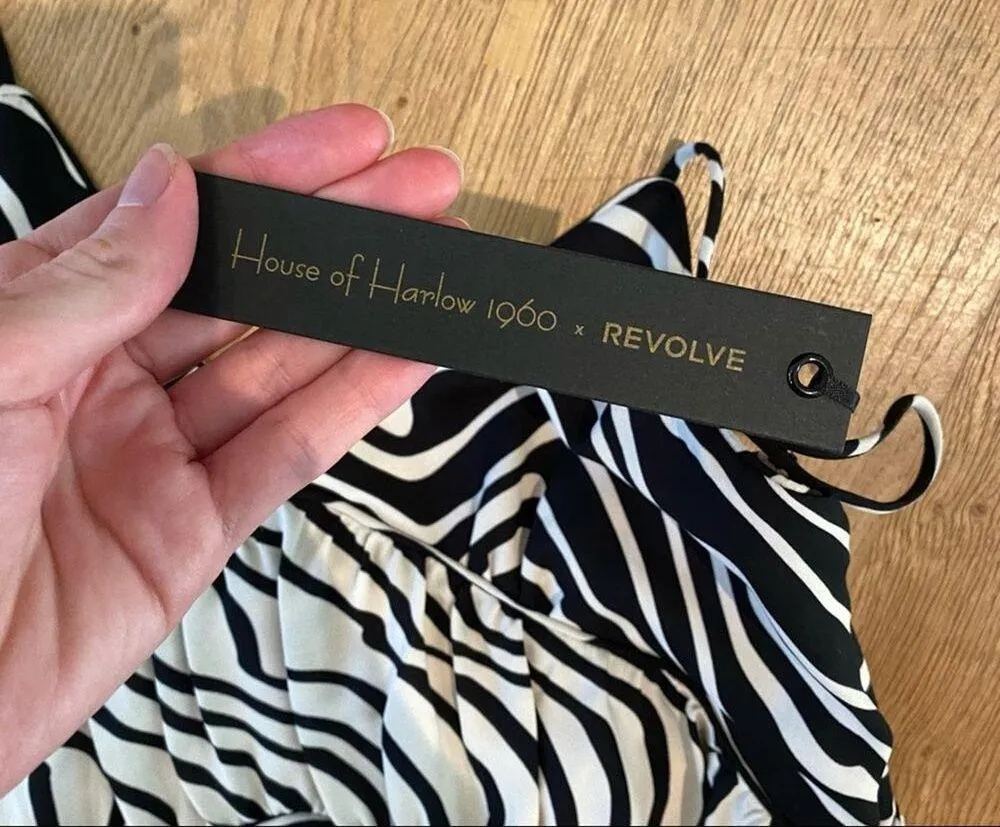 House of Harlow 1960 X Revolve Maxi Dress in Black & Ivory - Image 5