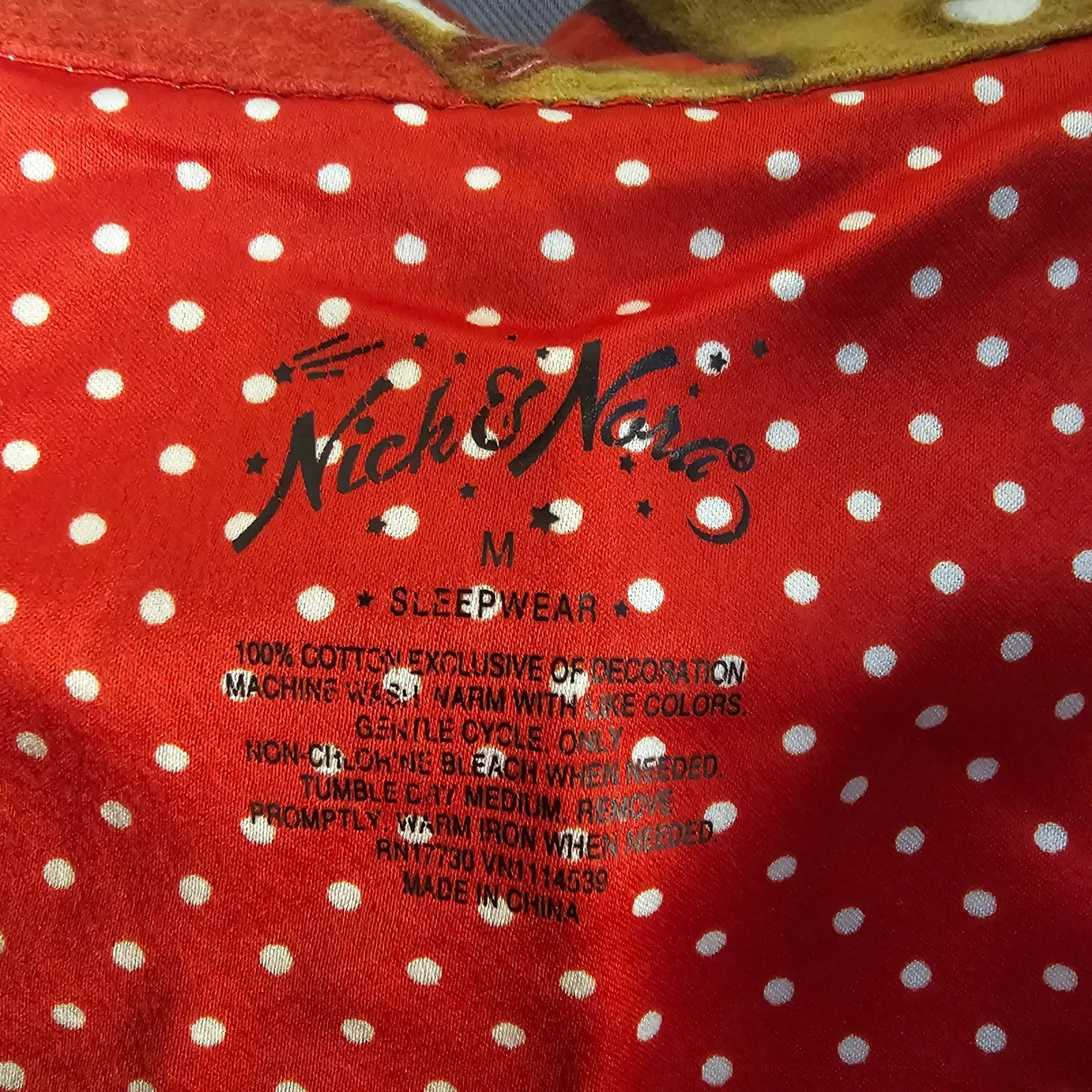 Nick & Nora Womens Red Gingerbread Sock Monkey Pajamas Medium - Image 4