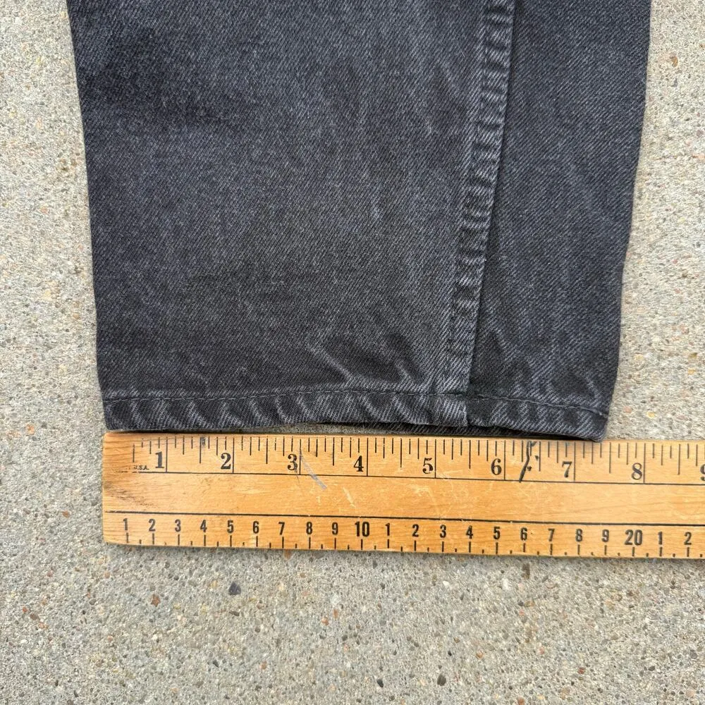 VTG 90s Levi's 550 Black Relaxed Fit Jeans Orange Tab Husky TAG 36x29 FIT 32x26 - Image 12