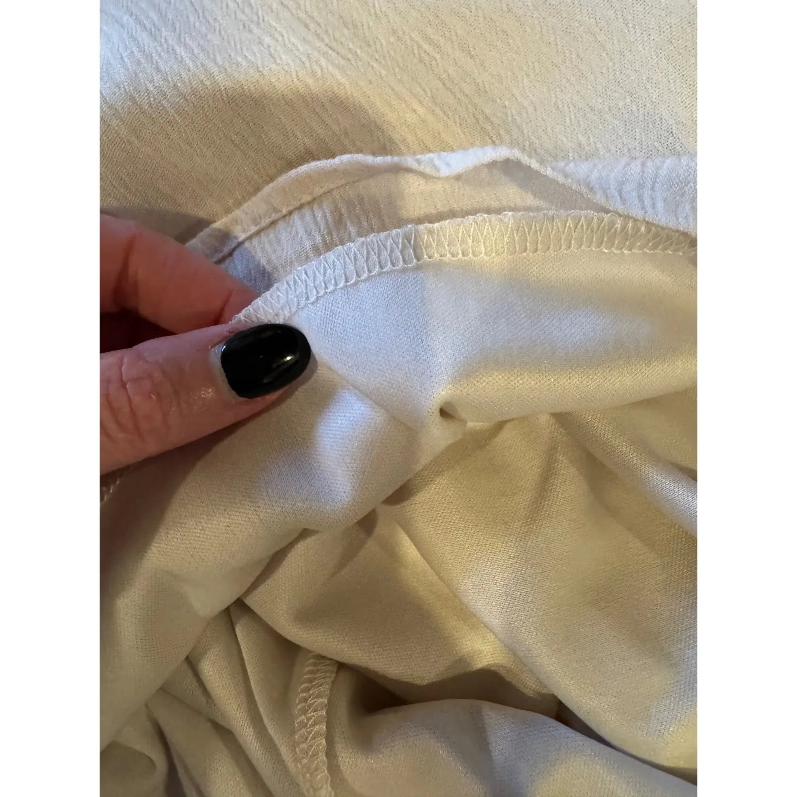 Naif‎ Dress Women Large Ivory Lace Trimmed Tie Neck Bohemian Mini NWT Boho - Image 13