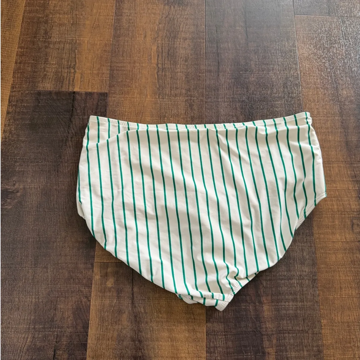 Albion Fit Coast to Coast Emerald Green Stripe High Waisted Swim Bottoms Size XL - Image 3