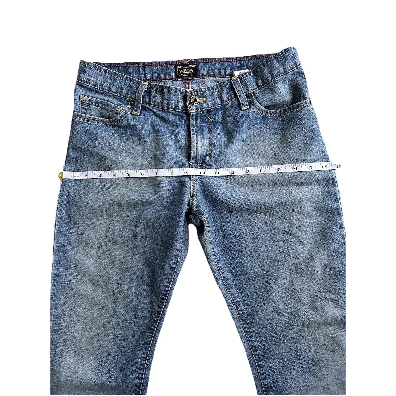 Von Dutch 2000s Y2K Kustommade Patch Flare Jeans Size 29 - Image 10