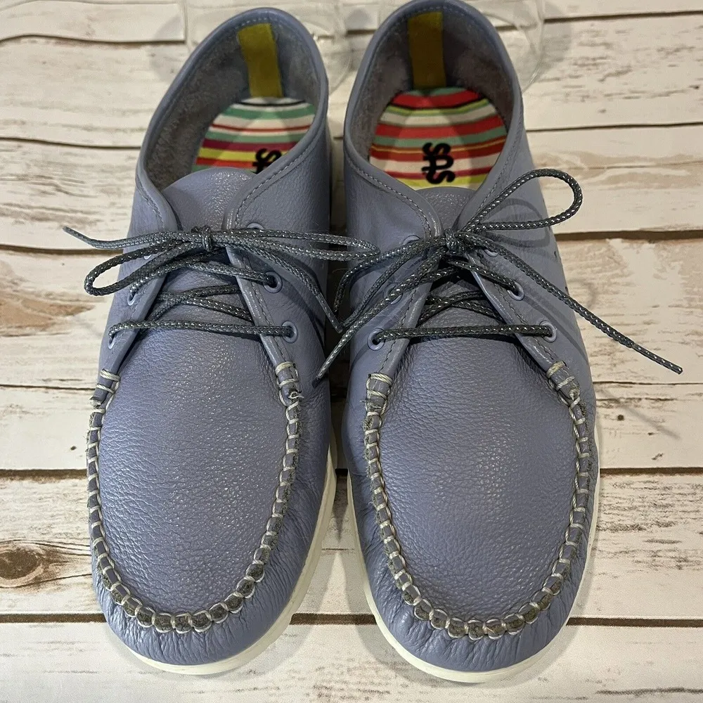 SAS Moccasin Boat Shoes‎ Women US 10 EU 41 Blue Leather Comfort Lace Up Walking - Image 6
