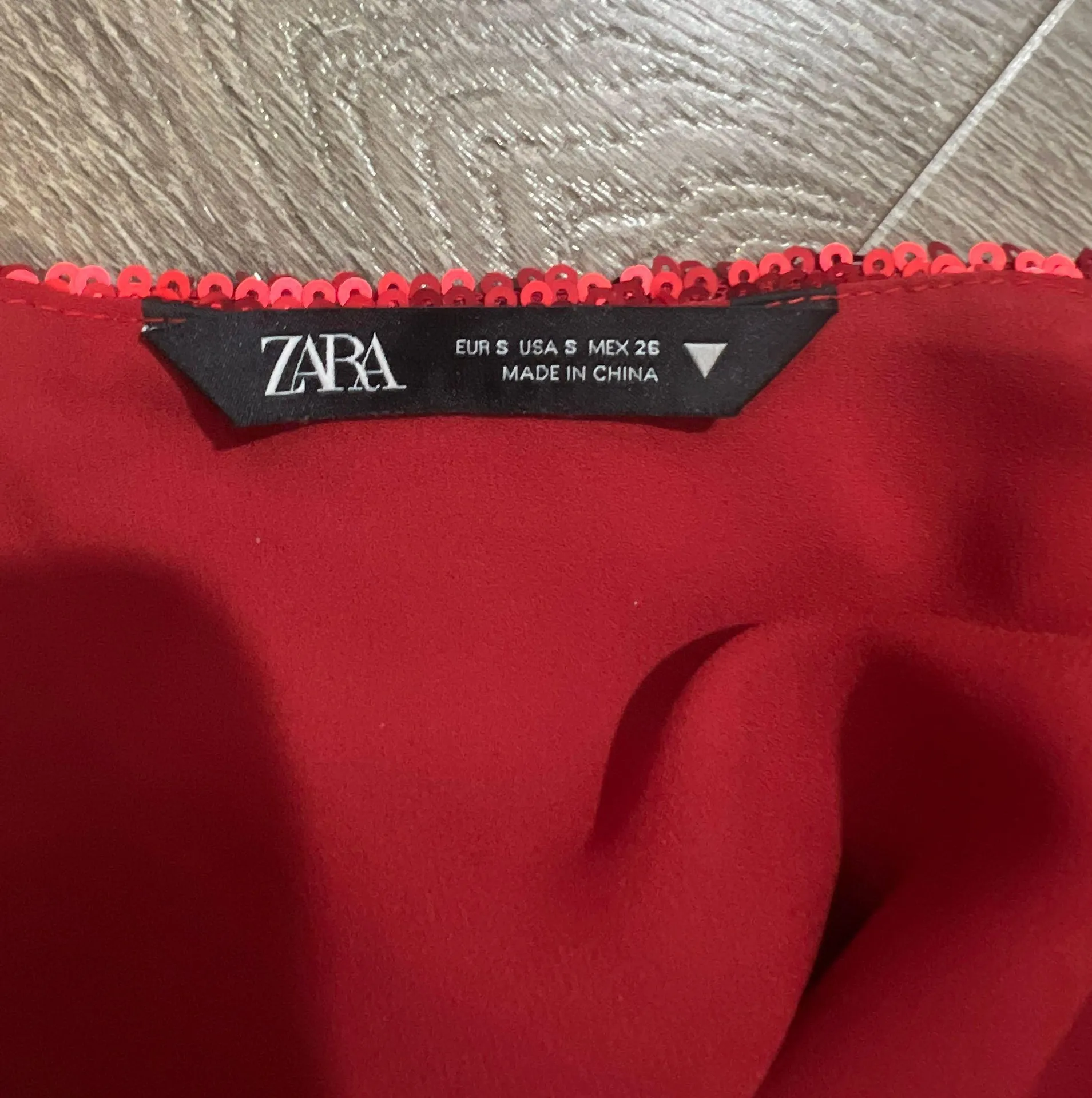 ZARA Red  Sequin Top - Image 3