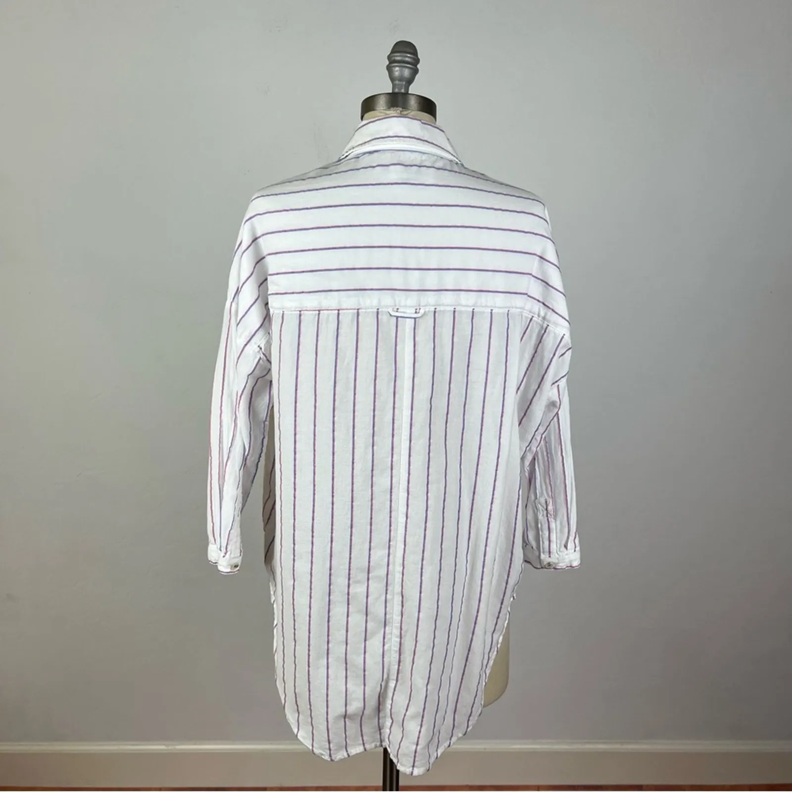 Anthropologie Pilcro Boyfriend Stripe Buttondown XS - Image 5