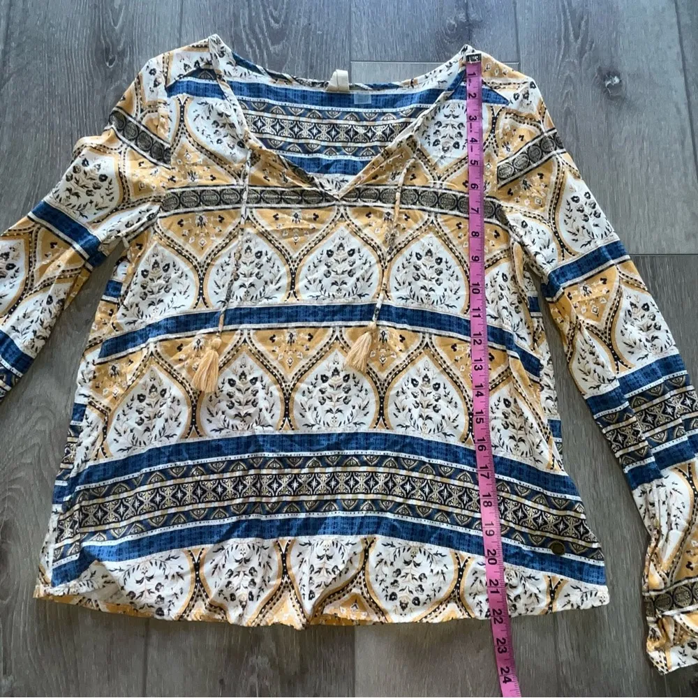 Roxy Boho Pattern peasant top XS yellow - Image 4