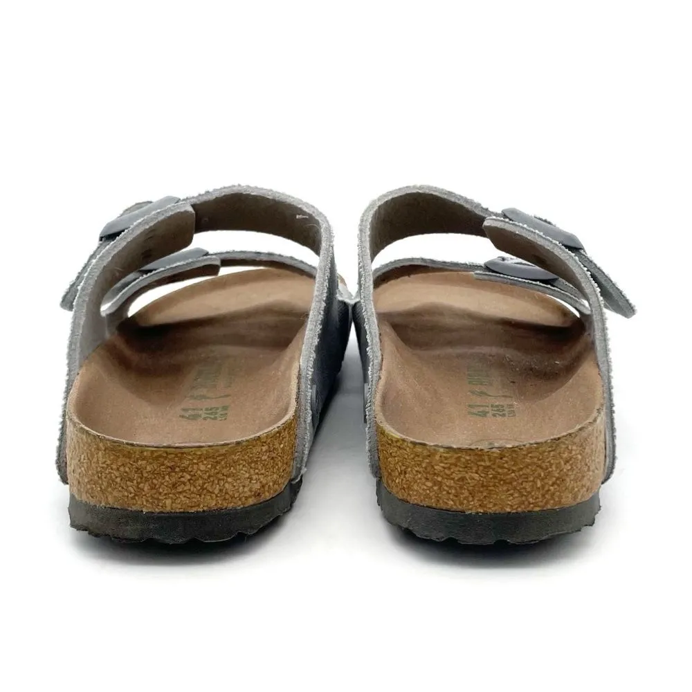 Birkenstock Arizona Vegan Sandals Size 41 Light Gray Textile Cork Footbed - Image 10