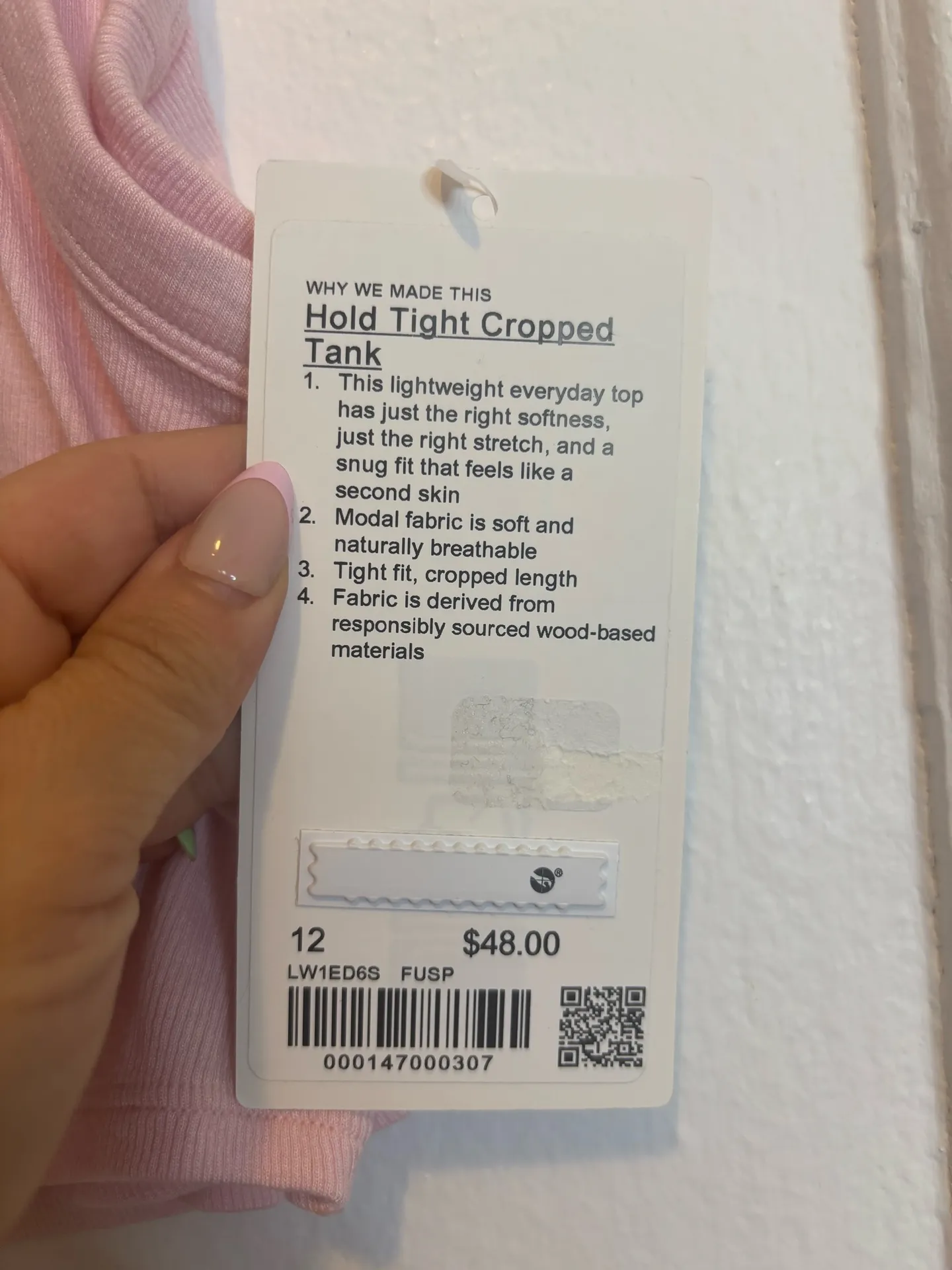 Lululemon Hold Tight Cropped Tank Top Flush Pink - Size 12 - Image 4