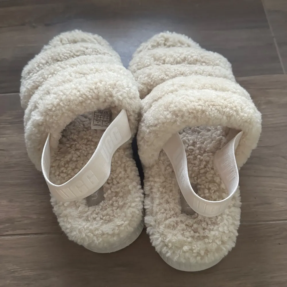 UGG  Natural White Oh Fluffita Slingback Slippers - Image 6