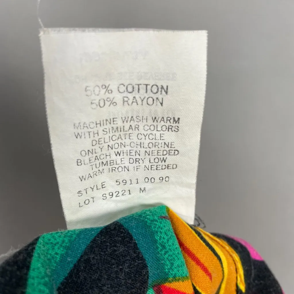 Vintage Hawaiian‎ Shirt ALTERED Uniforms to You Tropical Floral Short Sleeve Red Size L - Image 8