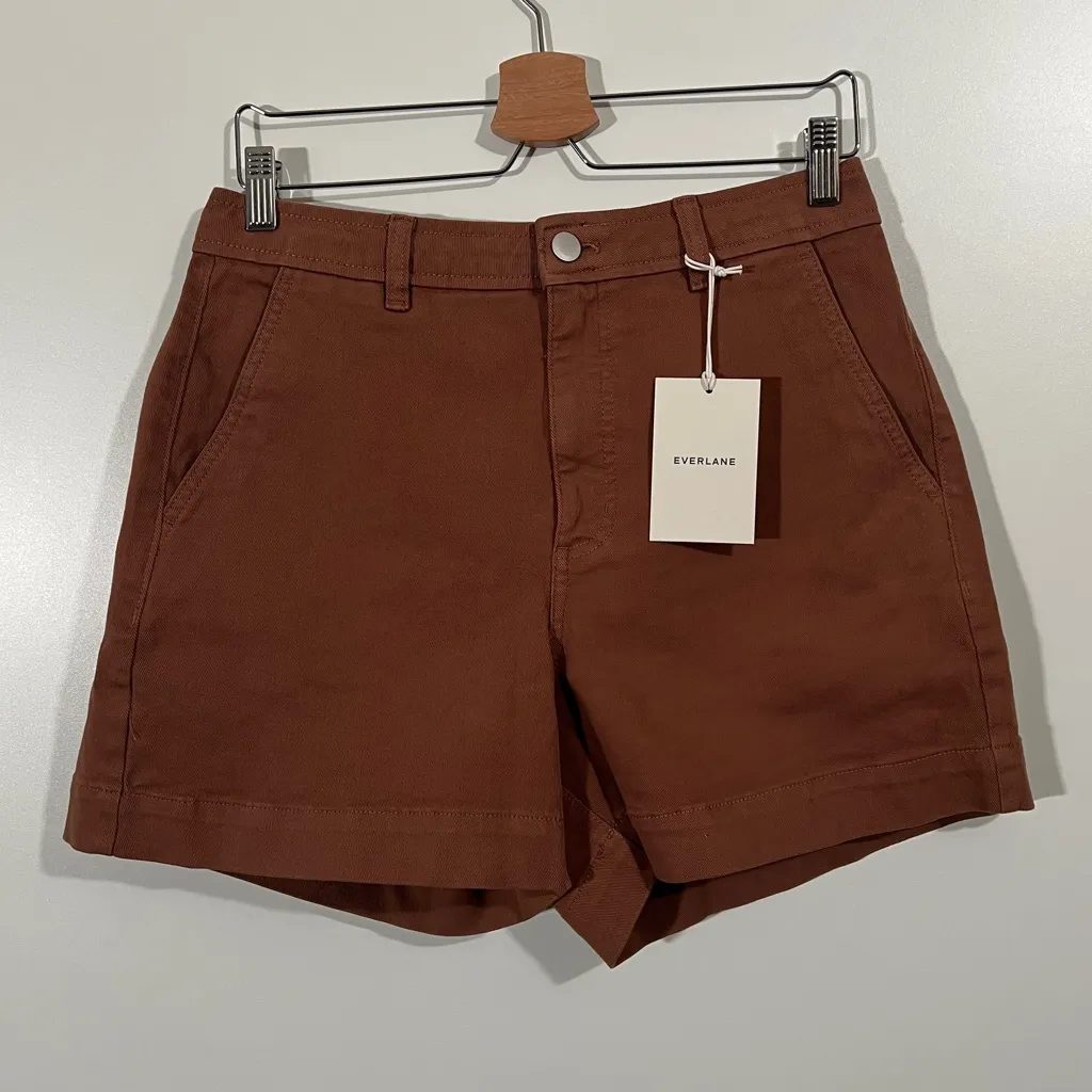 NWT Everlane Utility Short in Karob Brown Cotton Size 8 - Image 7