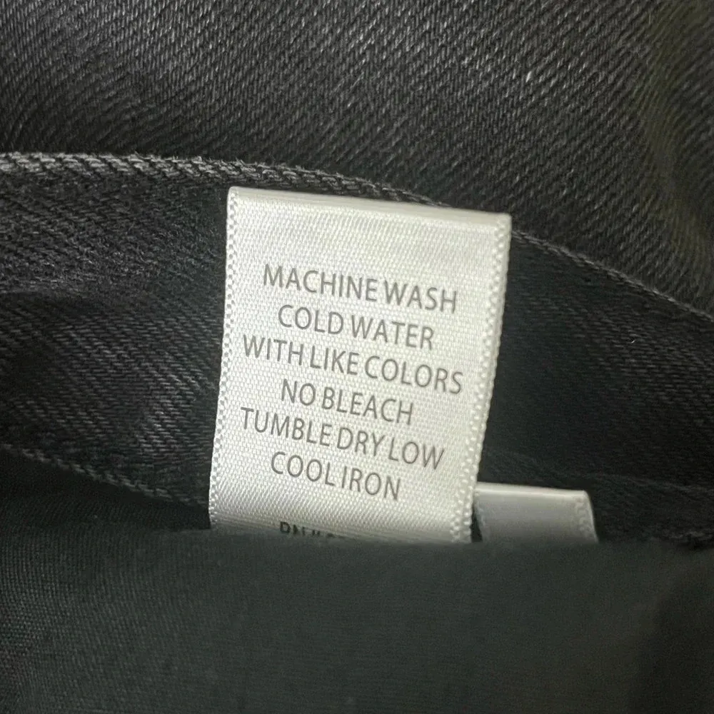 PISTOLA Black Distressed Moto Biker Slim Straight Crop Jeans Women’s 26 Edgy - Image 6