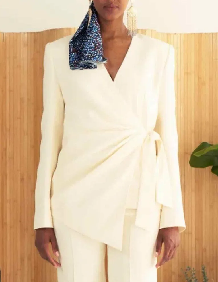 Undra Celeste NY Wrap Blazer Cream Size XL Business Casual Office - Image 7