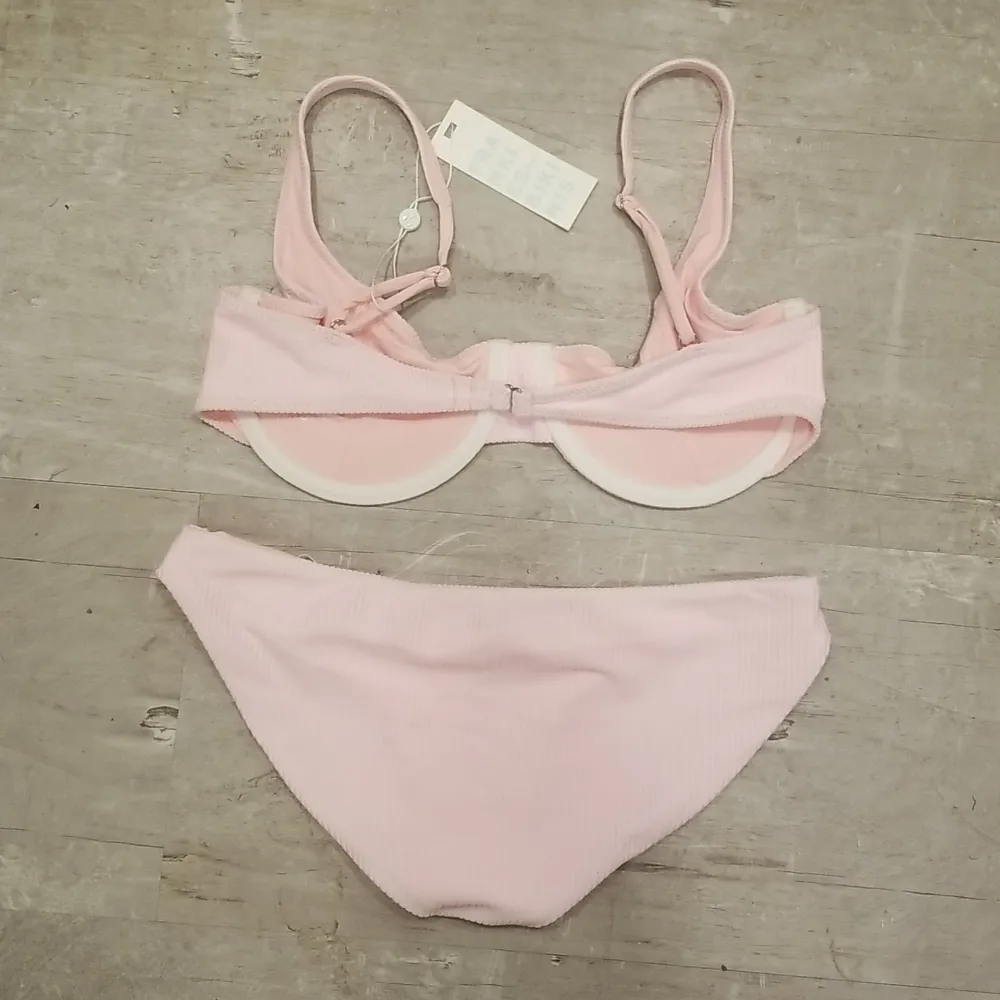 💕FRANKIE'S BIKINIS💕 Anna Ribbed Top (M) + Shea Ribbed Bottom (S) Love Pink NWT - Image 7