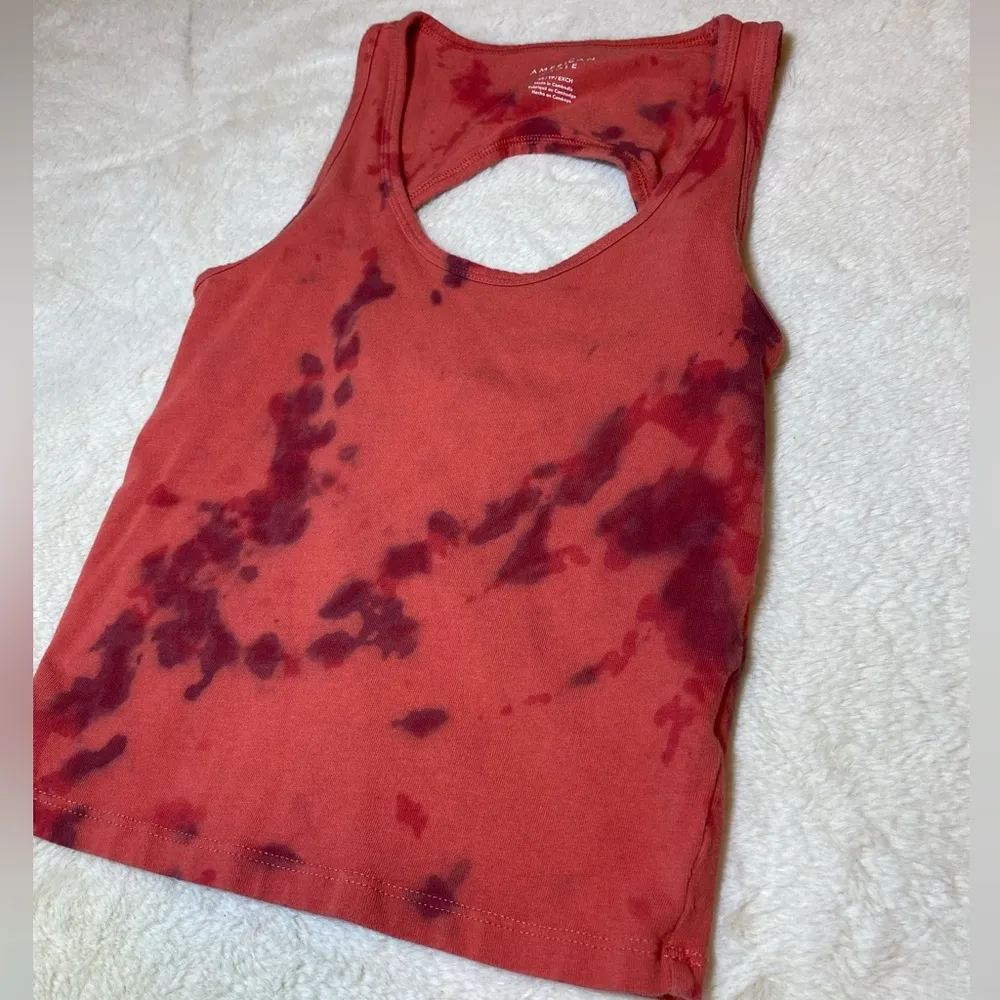 American Eagle Pink Tie Dye Tank Crop XS (custom) - Image 2