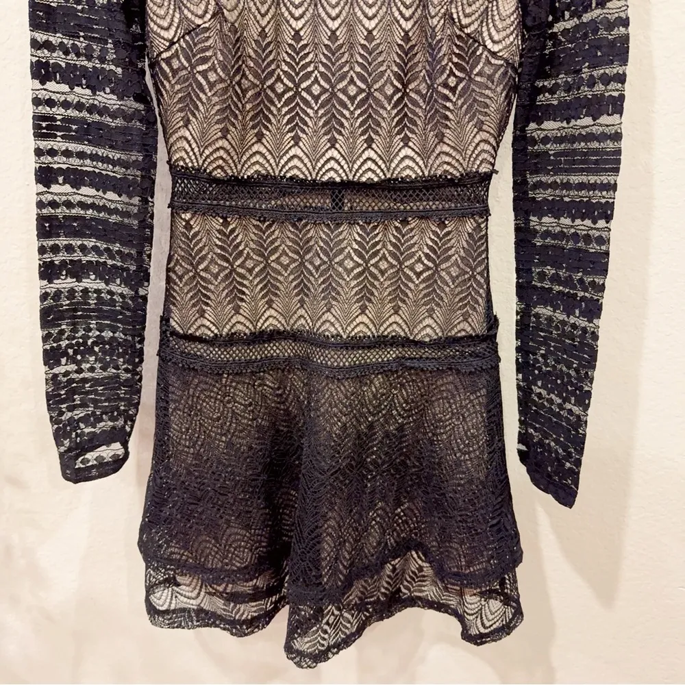 francesca's Kenna Lace Long Sleeve Tiered Mini Dress Size XS NWT - Image 4