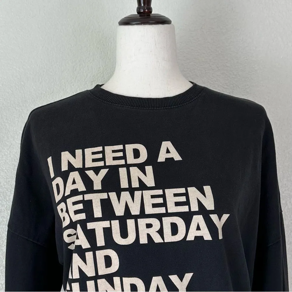 Zara Trafaluc Black Crewneck Long Sleeves Sweatshirt, Sz Small - Image 3