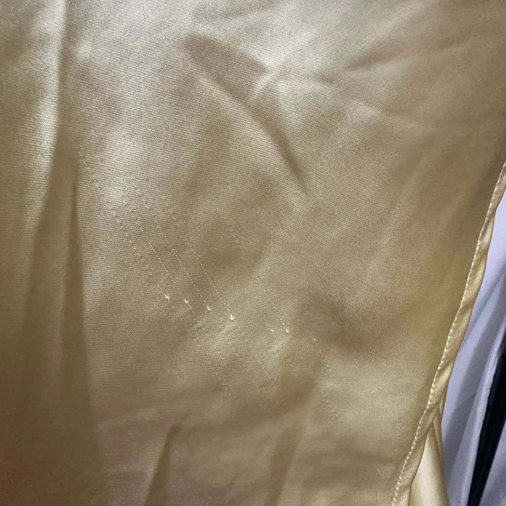 Petal And Pup Solstice Maxi Dress Size Large Yellow Satin Lace Party Event Flaw - Image 9