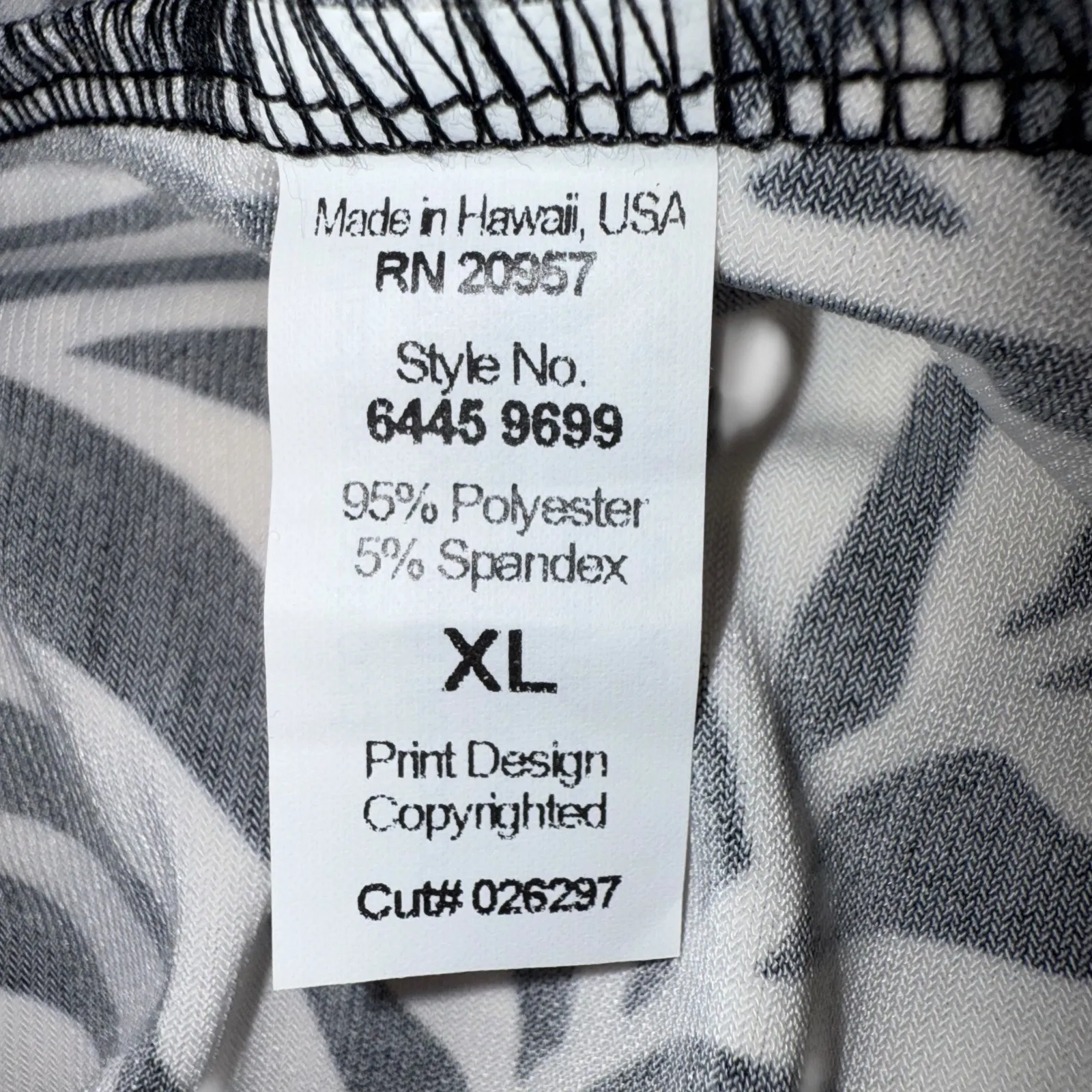 Tori Richard Honolulu Size XL Black White Tropical Maxi Dress Hawaiian Made‎ USA - Image 5