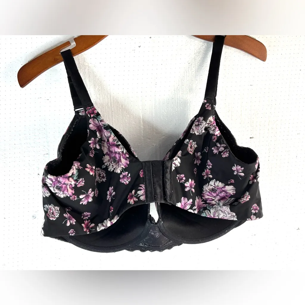 Torrid Curve 42DDD Underwire Padded Floral Black Bra - Image 7