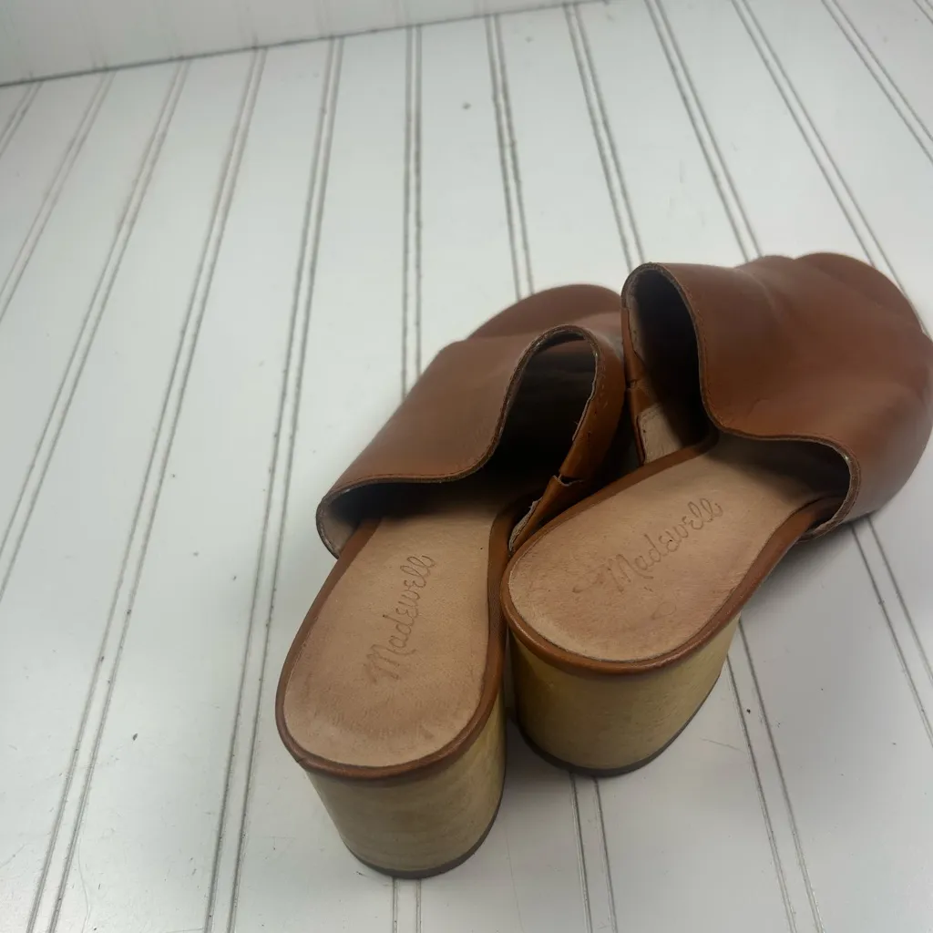 Madewell Vintage Brown Genuine Leather Block Heel Mules Women’s 8.5 - Image 5
